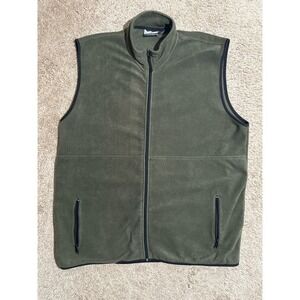 Woodlake Fleece Vest Men's 3XLT Olive Green Full Zip Big & Tall